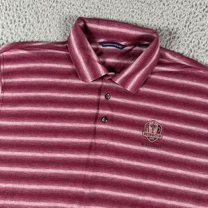 Cutter Buck Polo Dry Tec Shirt Mens XXL Maroon Striped Ryder Cup 2012 Medinah‎